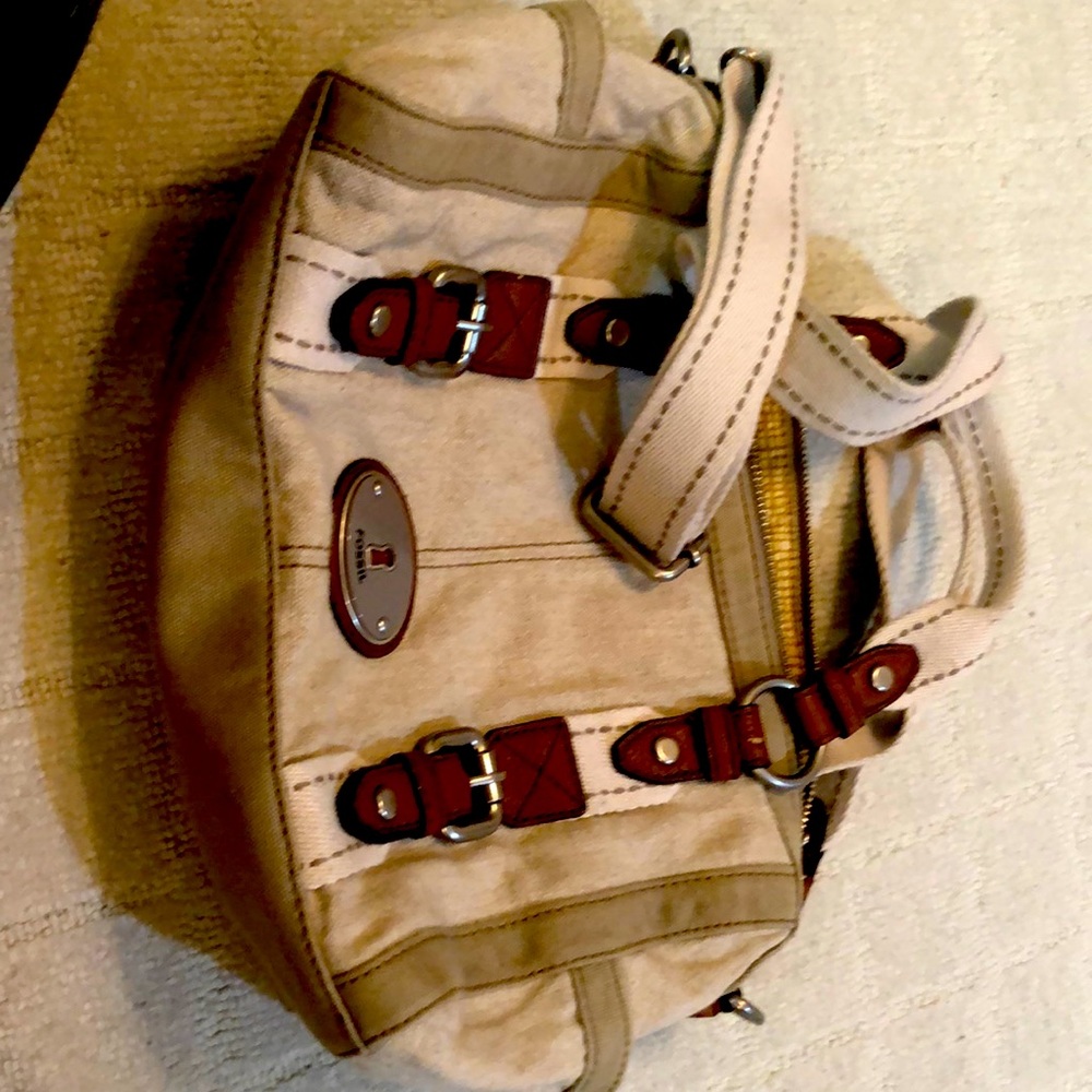 Fossil canvas bag in terrific shape.